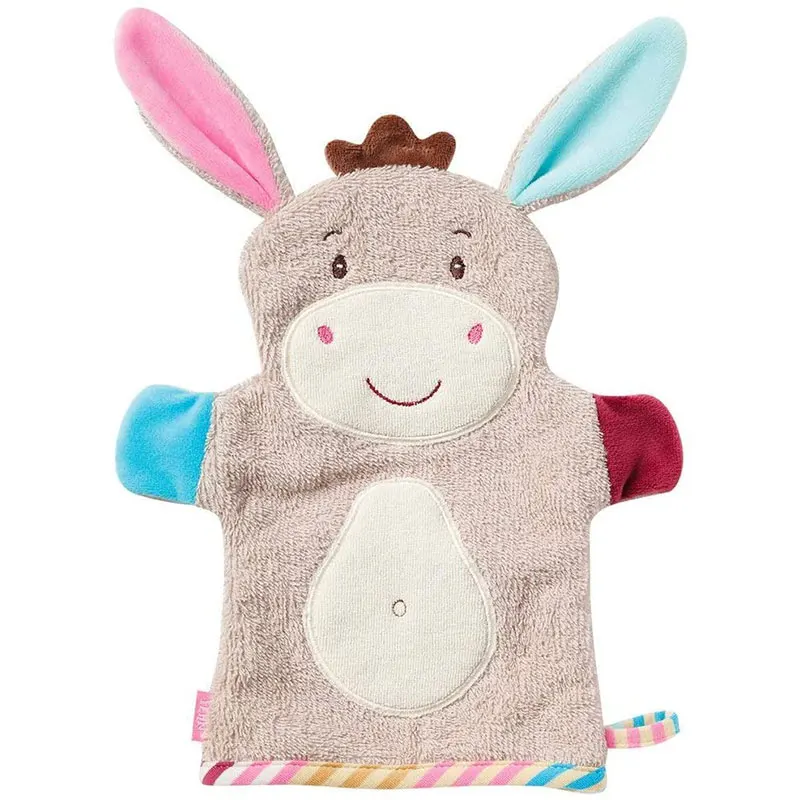 Amazon Hot Sale Baby Donkey Finger Puppets Plush Toy Take A Bath Props Cute Cartoon Dolls Hand Puppet For Kids Children Toys