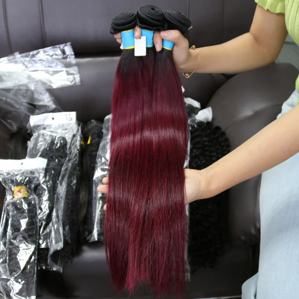 WXJlonghair Bone Straight Colored Bundles with Lace Closure Brazilian Hair Bundles Set Green Pink Orange Wholesale Human Hair