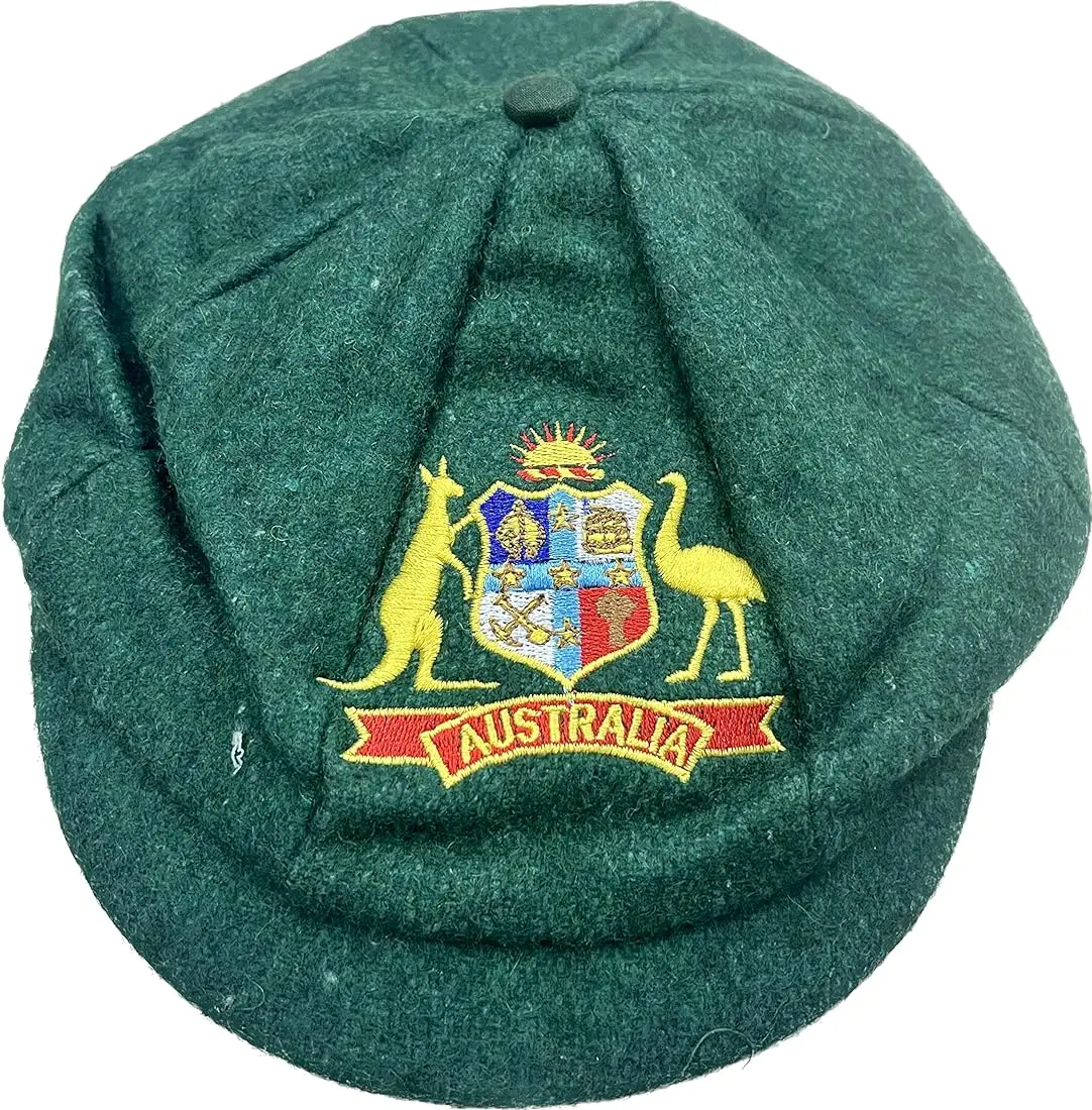Mens custom bottle green or other OEM colors wool or polyester acrylic embroidered club logo baggy cricket hat