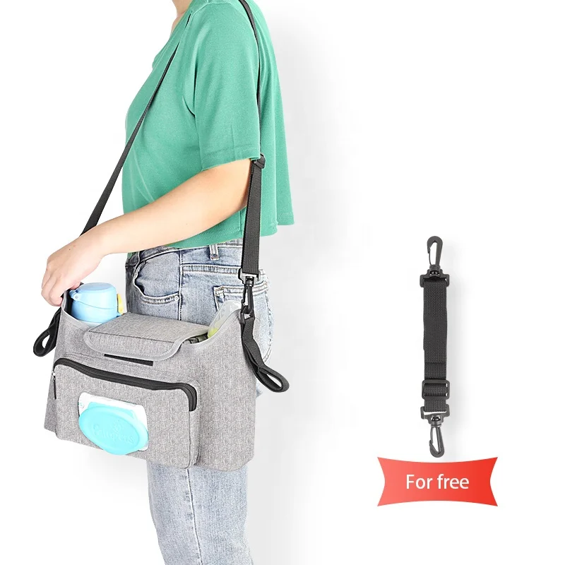 Universal fit Grey kodra fabric with paper extraction bag baby stroller bag mommy diaper bag organizer for stroller