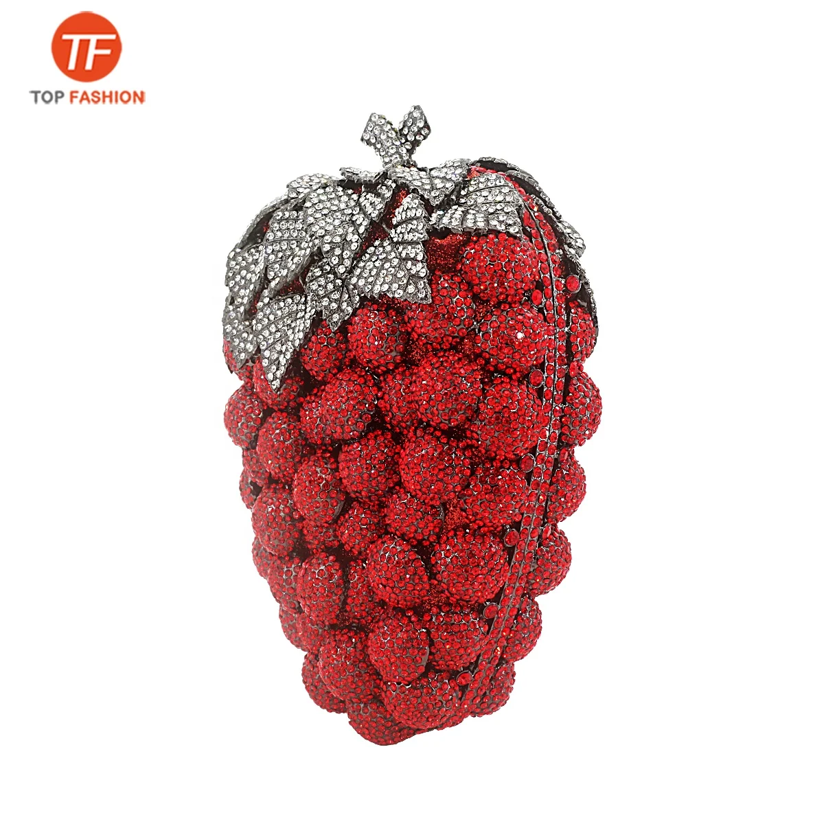 
2020 New Designer Luxury Crystal Fruit Grape Clutch Purse Women Evening Party Bags 