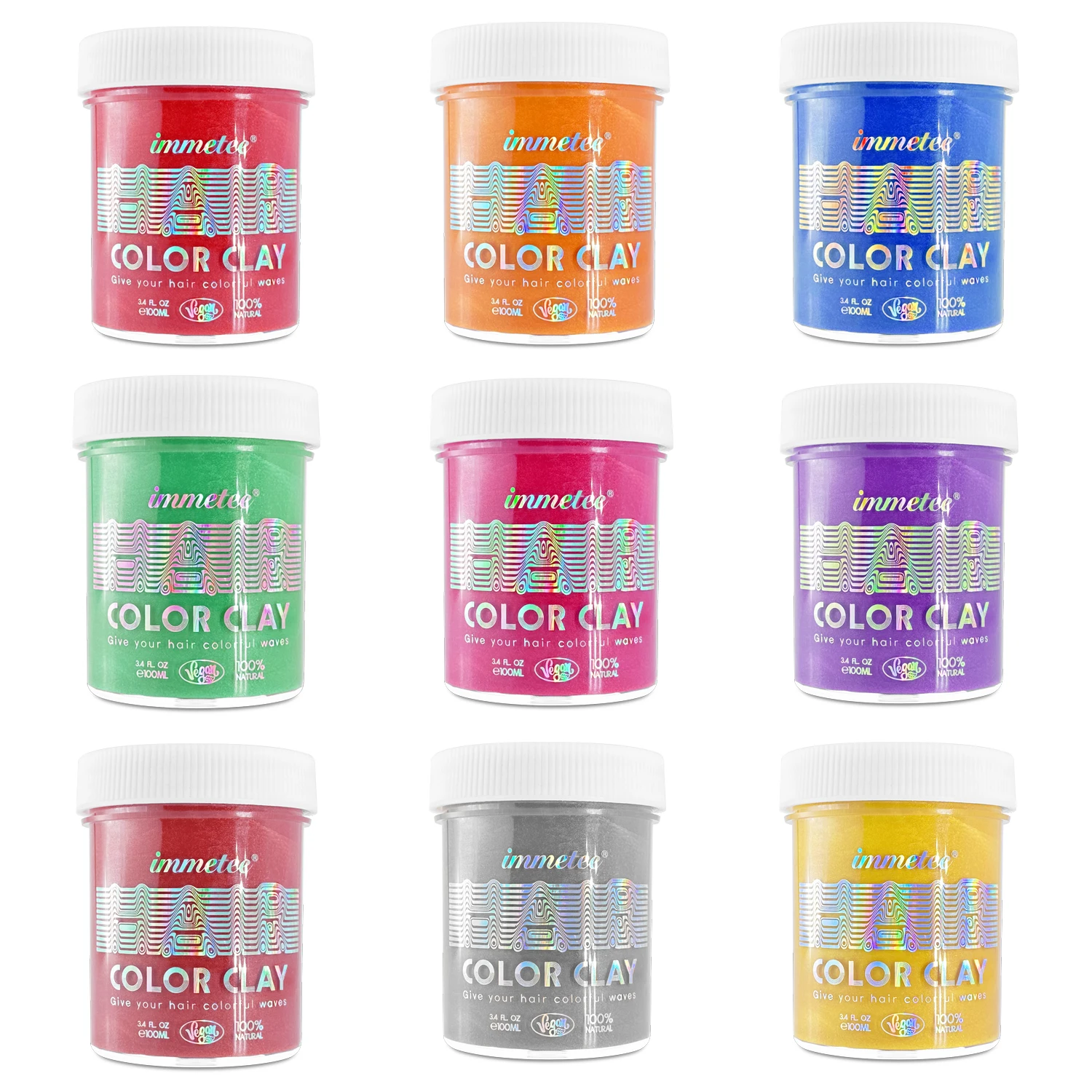 Hair Color Cream 9 Colors Temporary Hair Color Wax Blue Purple Pink Green Color Wax Instant Hair Dye Cream for DIY Hairstyle