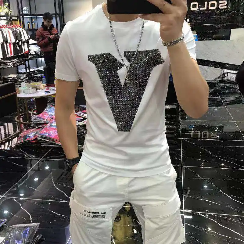 Wholesale fashion 100% cotton multi-size embroidered alphalete Tshirt camisetas masculina