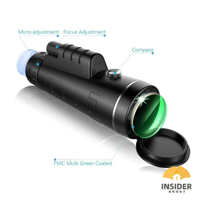 Fmc Bak4 Prism низкий свет ночного видения тепловой оптические Lenes телескоп для смартфонов 12X50 Монокуляр с телефона