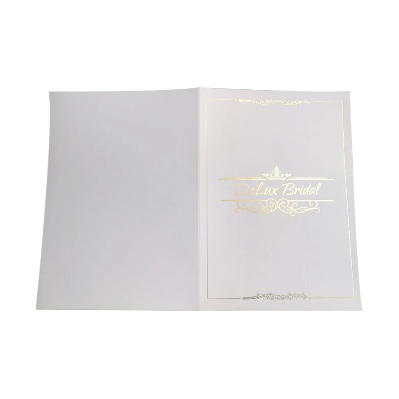 Fast shipping customized file folders A4 300gsm art paper folded size 300*215mm with business card