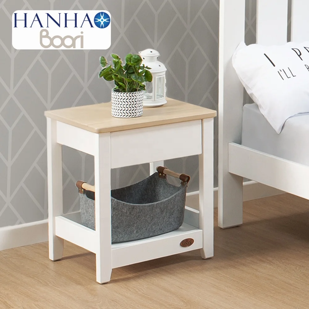 Only B2B Boori Solid Wood Minimalist Children Bedroom Nightstand With 1 Drawer