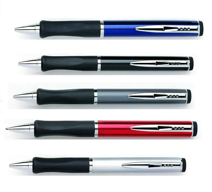 Fluent writing top quality metal twist ballpoint pen with rubber grip