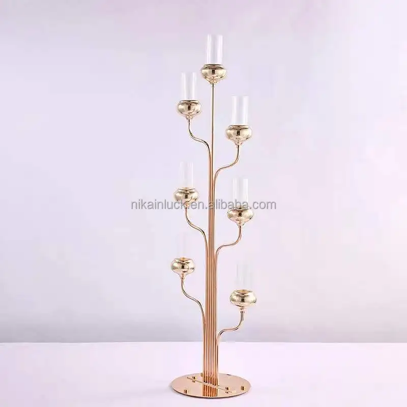 Wedding Candelabra Candle Holder Tree Gold Centerpieces for Wedding Table Decoration
