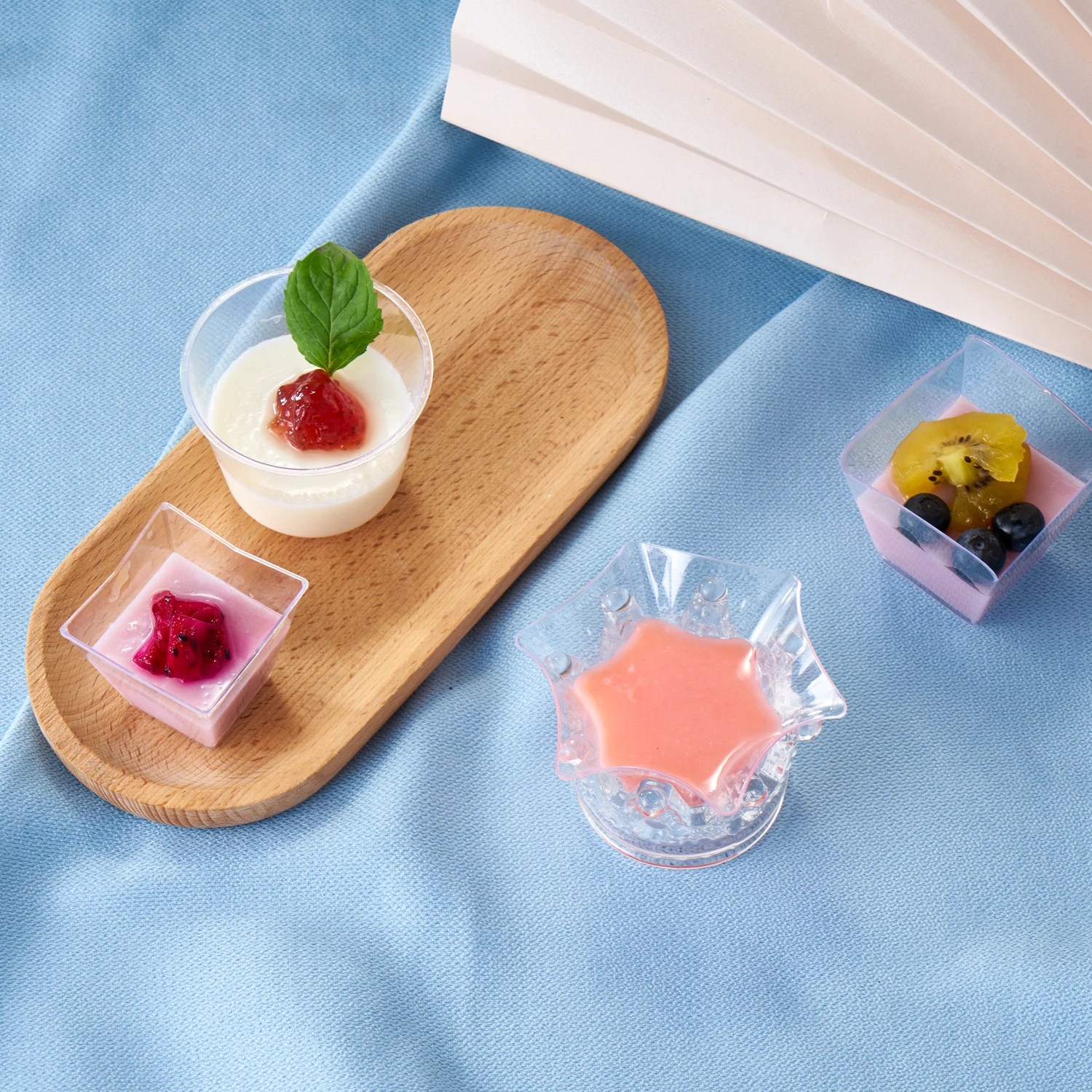 Chinese professional custom cute portion ps sundae fancy unbreakable polystyrene dessert disposable clear plastic cup