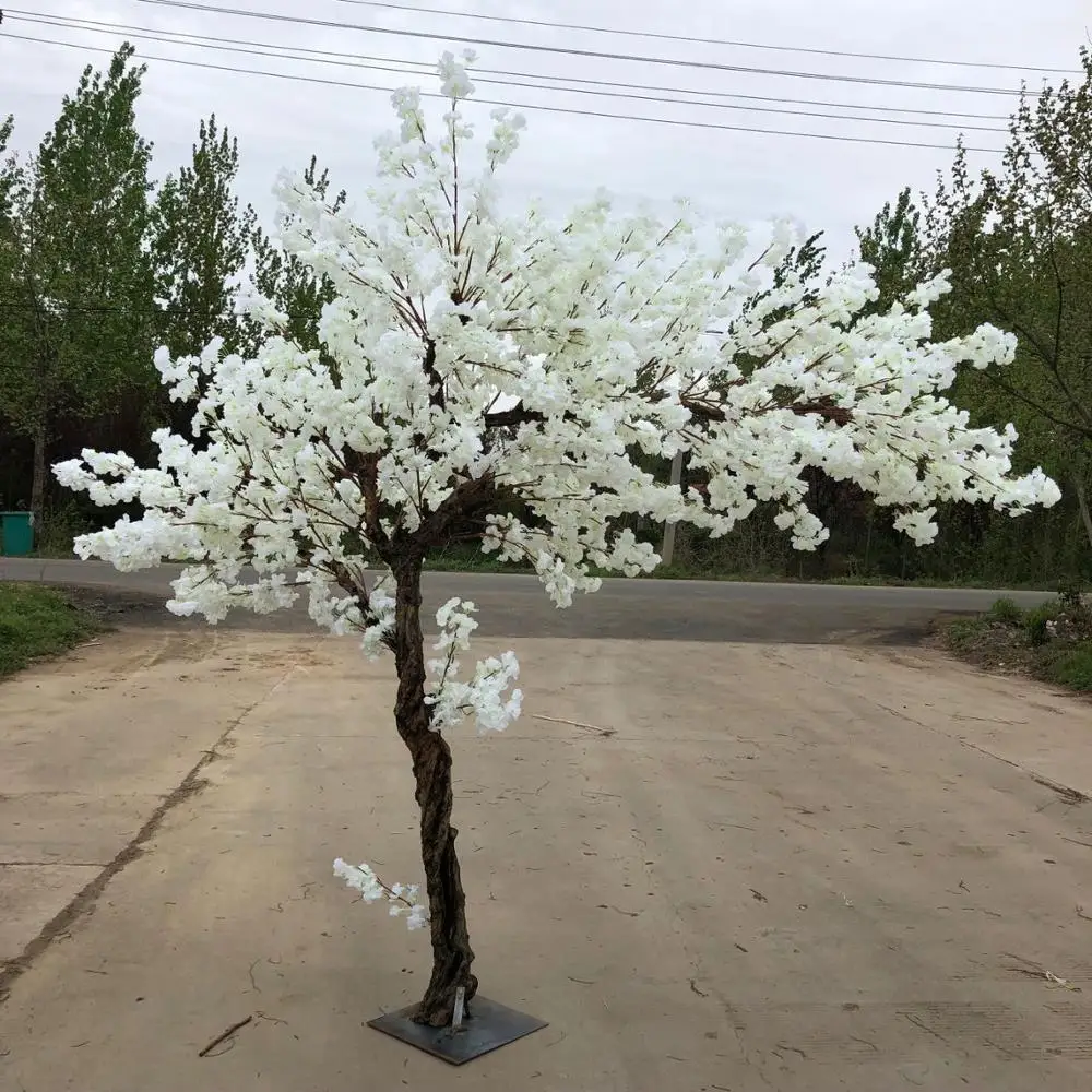 JQSLH139 Customized Wedding 3ft Artificial Plant Tree White Sakura Cherry Blossom Tree Centerpiece