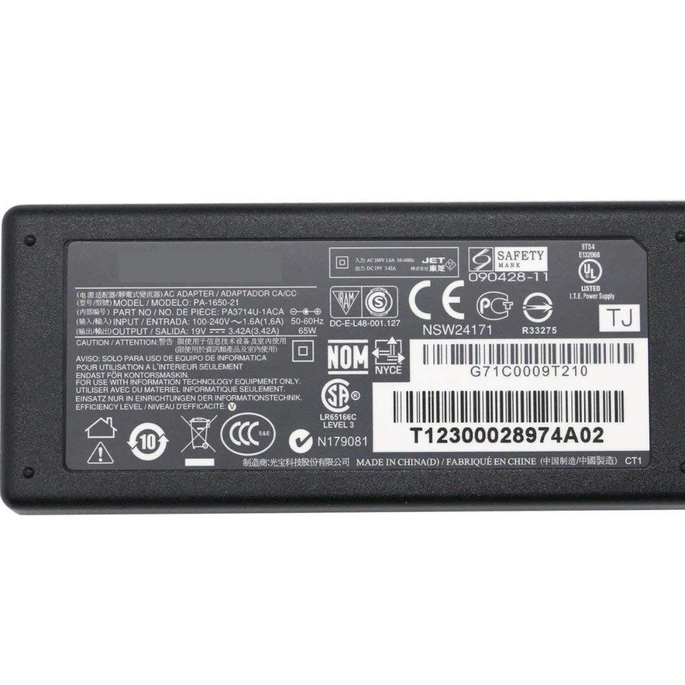 Laptop chargers for Toshiba PA3917U-1ACA 19V 3.24A 65W with 5.5*2.5 tips PA-1650-21 original laptop adapter