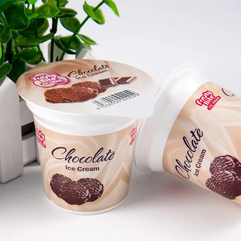 Big Mouth Food Grade Yogurt Foil Lid Packaging And White PS Yoghurt Cup Container for Chinese Hot Pot Sauce/Yaourt/Jam/Ice cream