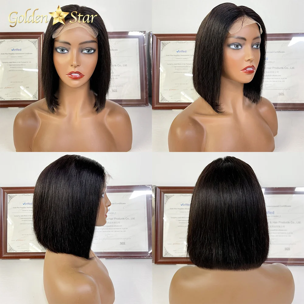 Cheap Bob Transparent Hd Lace Human Hair Wig,8-14inch Mink Brazilian Hair Short Wig,4x4 Closure Short Bob Wigs For Black Women