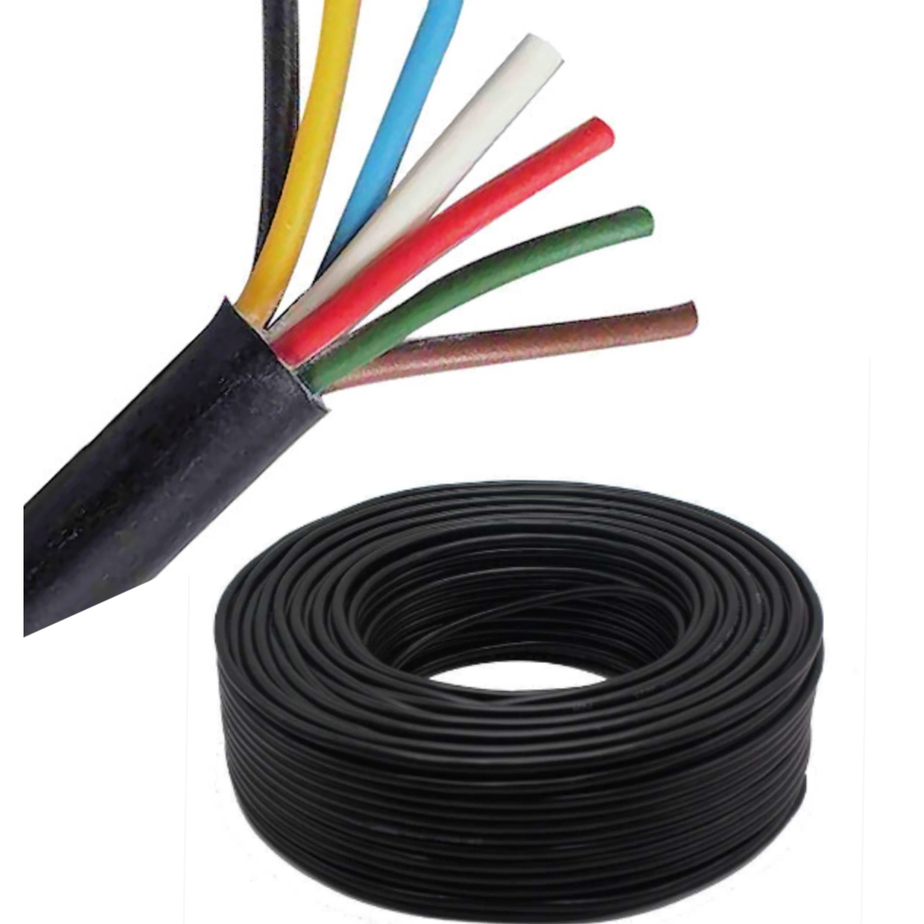 500v flexible pvc insulation copper 7 core 0.75mm 1.5mm 2.5mm 4mm wire and cable for signal control
