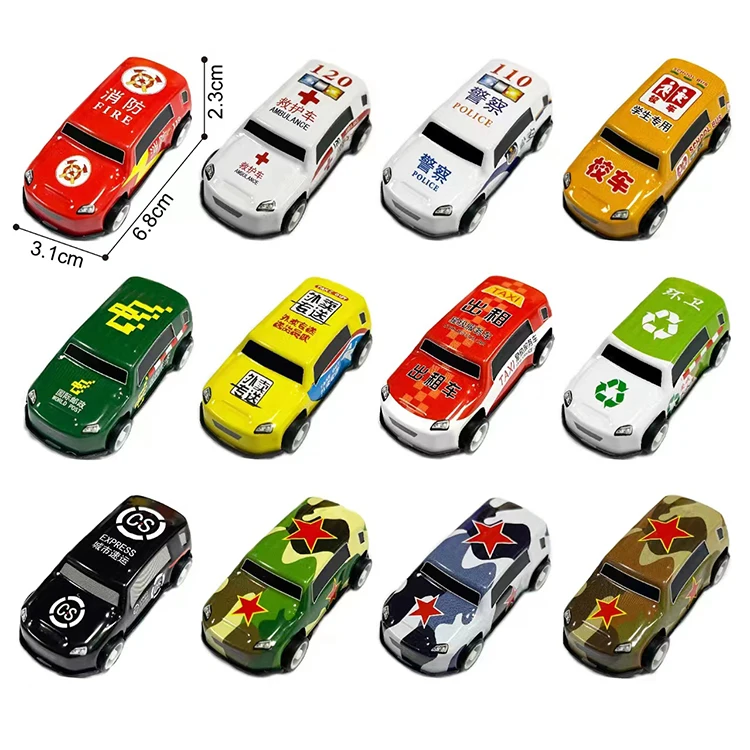 6.8CM Series Iron Alloy Pull Back Racing Car and Off-road Vehicle Series Toys For Kids