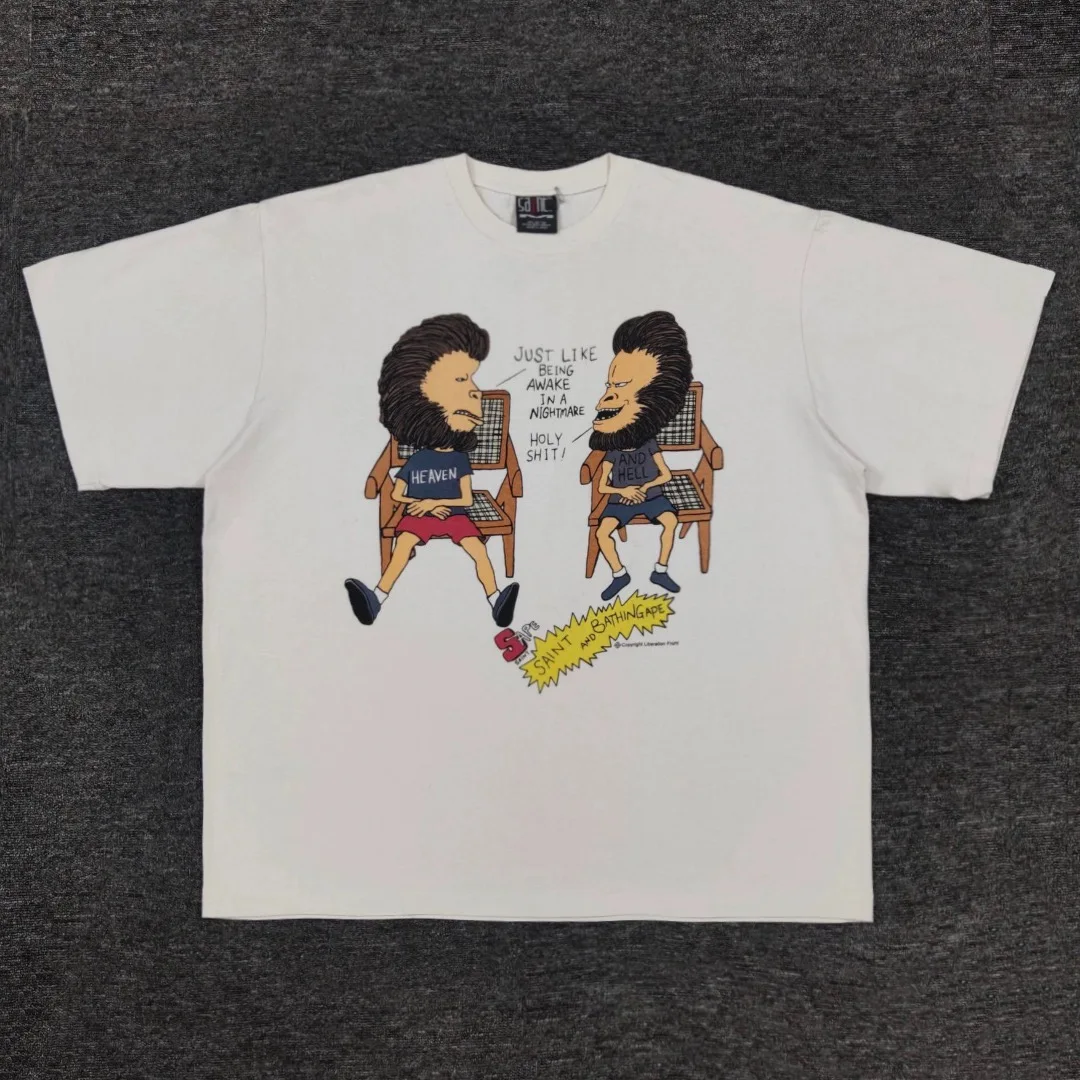 OEM ogo printed 300g sm cotton oversized white tee plus size streetwear screen print heavyweight t shirt manufacturer