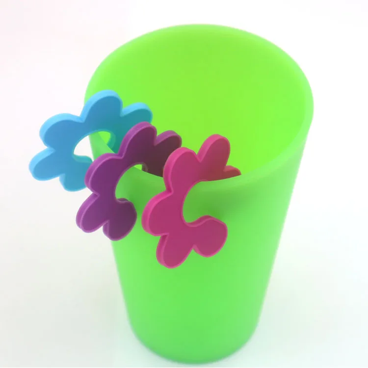 Funny Silicone Wine Glasses Markers Bottle Cup Glass Identification Tags Wine Glasses Universal Drink Marker