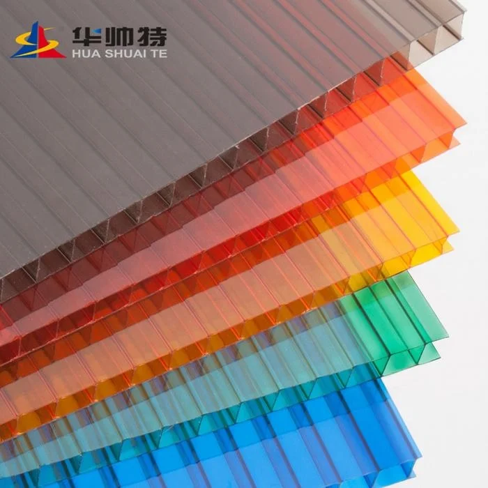 blue 4mm hollow plastic pc polycarbonate sheet for roof