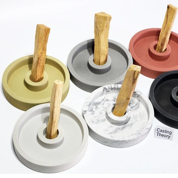 Unique Design Minimalist Marble Stone Concrete Smudging Stick Sage  Palo Santo Holder Incense Burner Holder