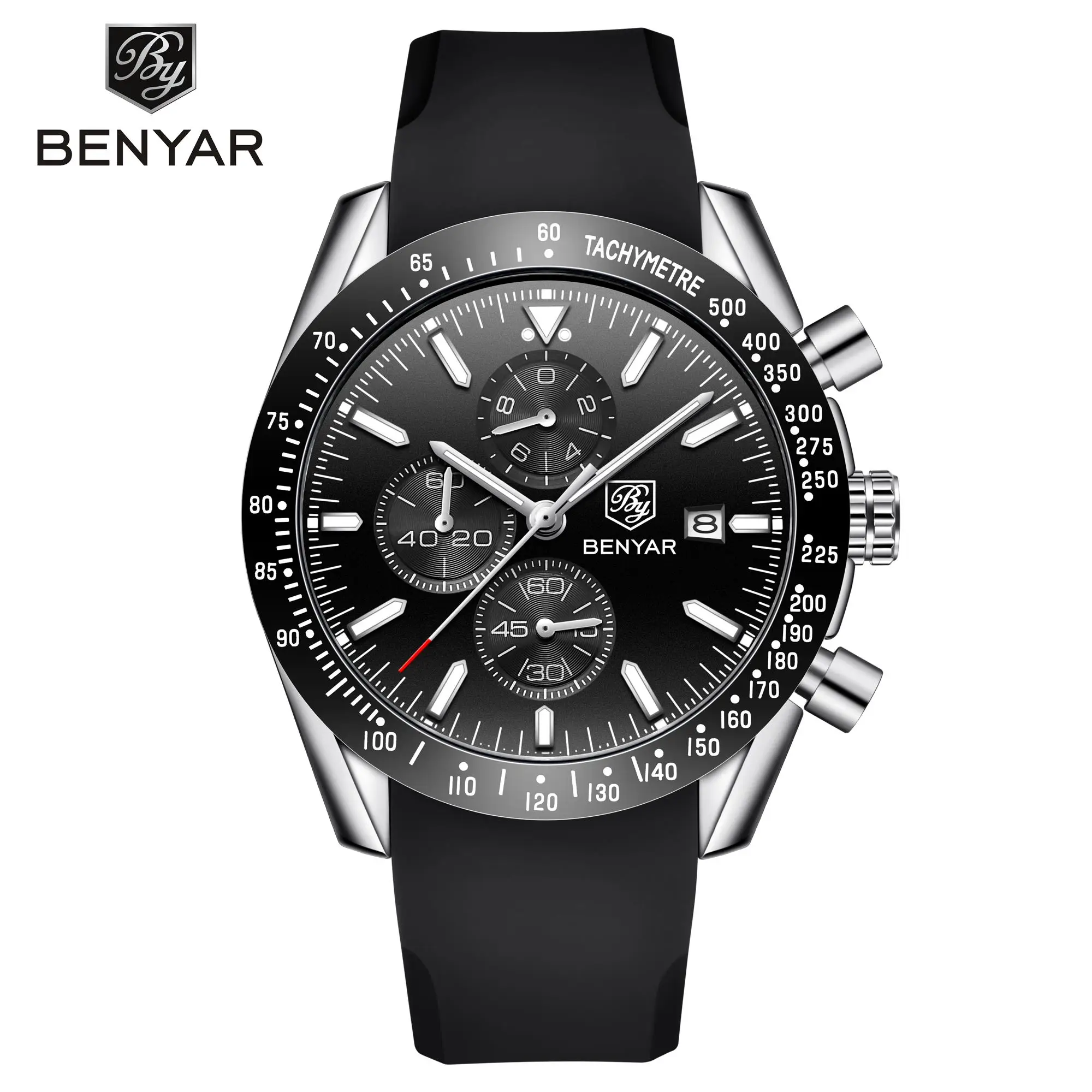 OEM 2020 Benyar 5140 аналоговые наручные часы с силиконовым ремешком для мужчин мужские хронограф кварцевые пользовательским логотипом