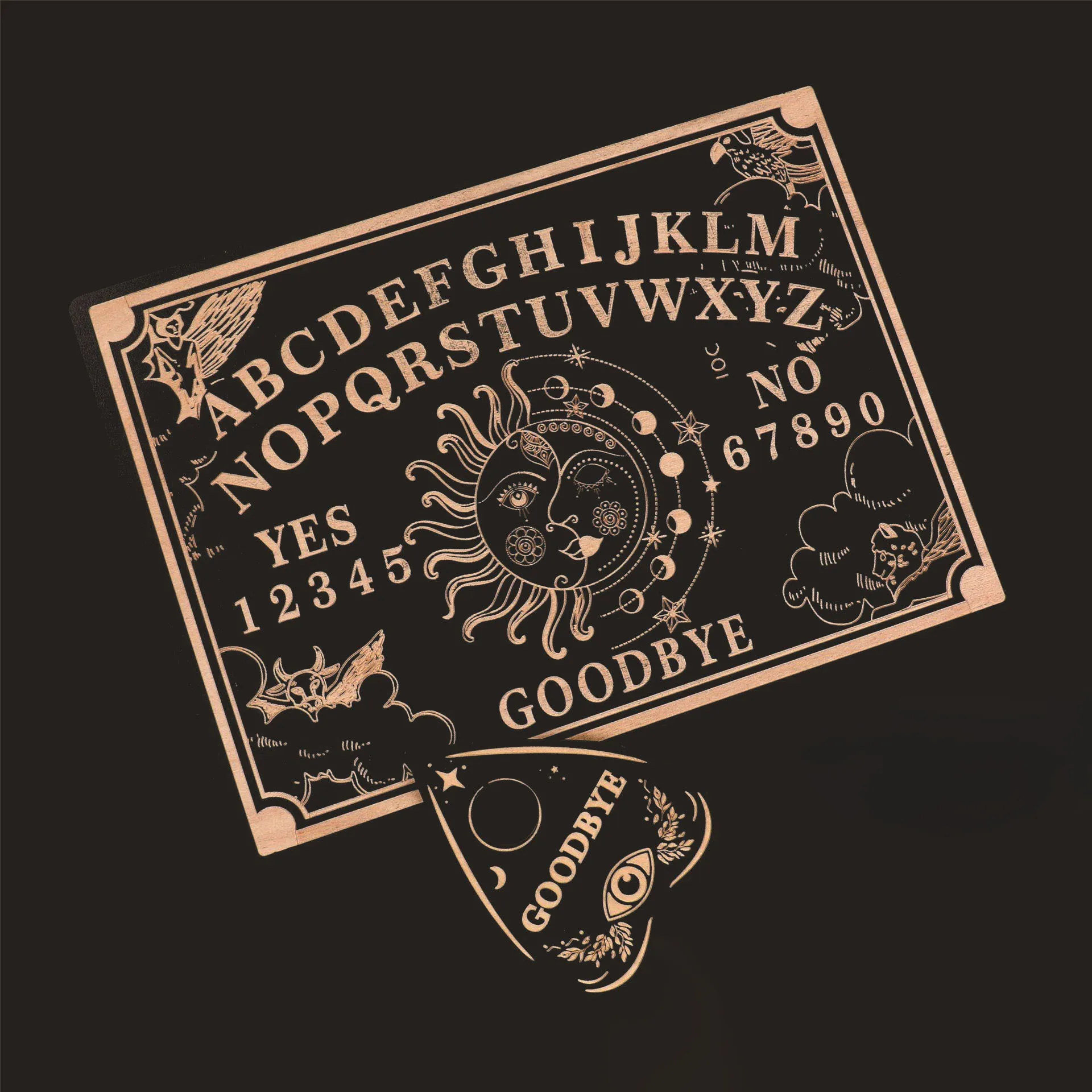 Chinese Factory Wholesale Handmade Wooden Divination Planchette Ouija Talking Board