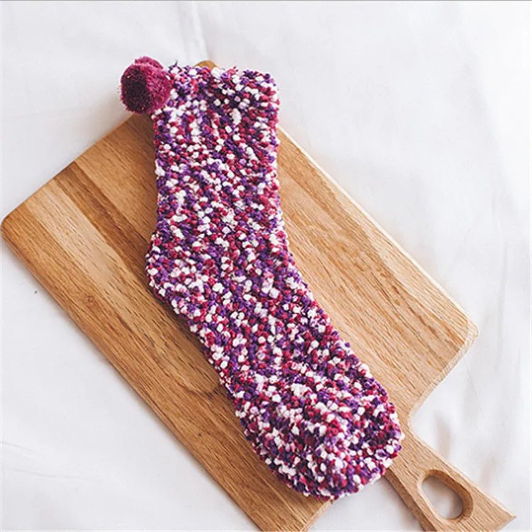 Wholesale Winter Women  Non Box Packing Cupcake Cozy Sleep Tube Sock Home Floor  Christmas Gift Fuzzy Socks