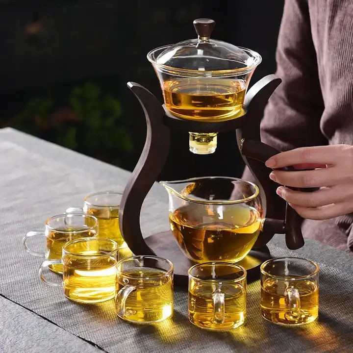 New type glass tea maker household integrated tea maker semi-automatic glass tea set