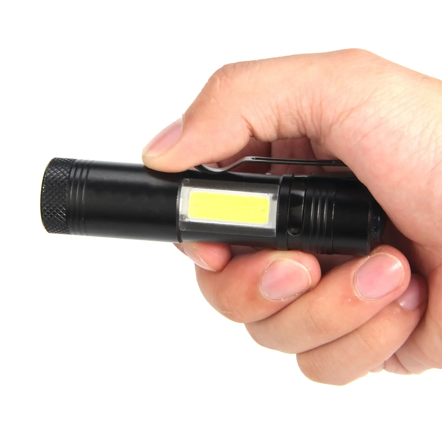 Перезаряжаемый маленький тактический светодиодный фонарик XPE + COB, фонарик с фокусировкой, 4 режима, водонепроницаемый Рабочий фонарь, аварийный фонарик