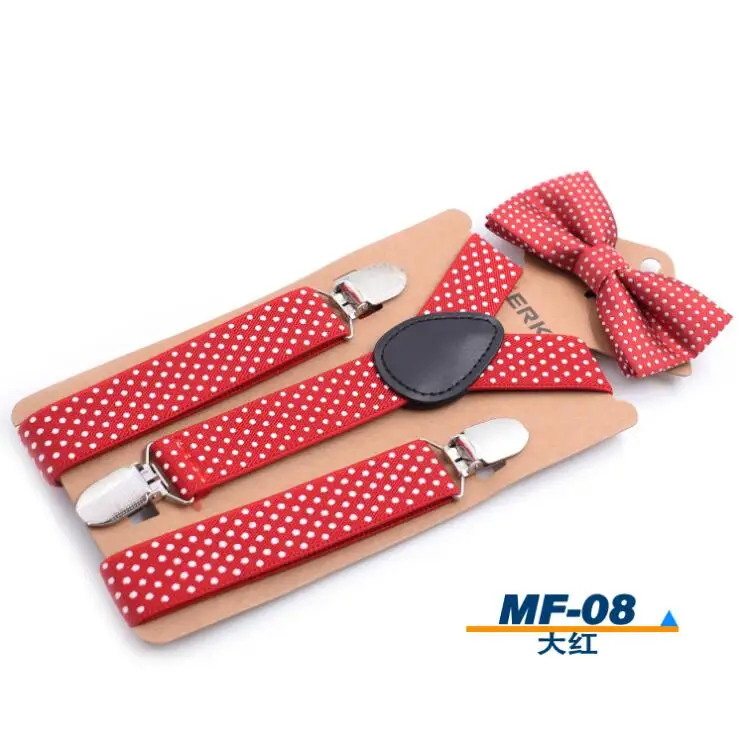 Kids Suspenders with Bowtie Ties 3PCS Set Children Boys Girls Braces Adjustable Suspenders Baby Party Wedding Ties Accessories