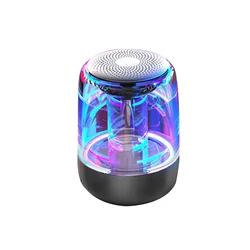 Best Seller Portable Outdoors  Portable Speaker  Transparent Crystal Lamp Glass Subwoofer Wireless Speaker