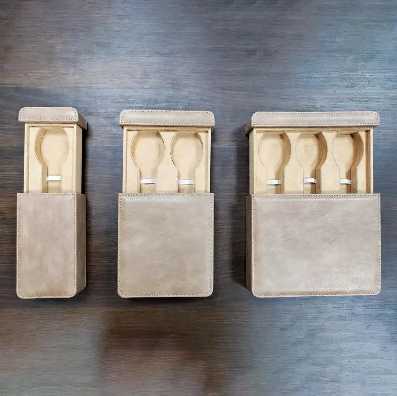 personalized leather 1 2 3 slots watch organizer case men watch boxes travel watch case