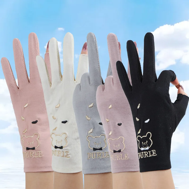 Jetshark Wholesale Summer Light Breathable Women Electric Bike Sun Uv Protection Driving Lace Cycling Gloves