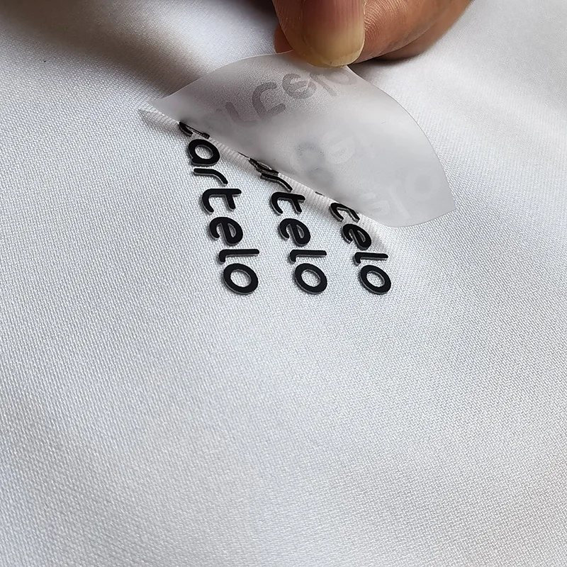 Custom Silicone Sticker With 3m Glue 3d Mold Label Flat Rubber Heat Transfer For Shirt New Fashion Tpu Labels For Clothing