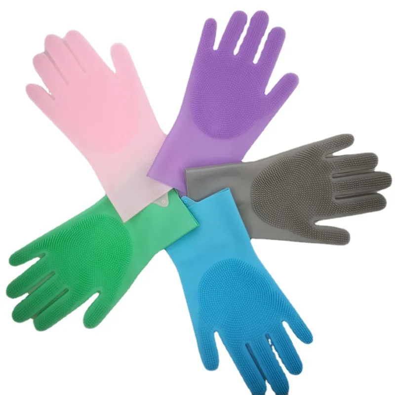 Wholesale Guantes De Silicona Household Kitchen Silicone Washing Gloves For Dish Washing