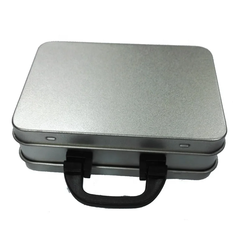 Metal Tin Lunch Box for Cookie Mini Small Silver Each Tin Box in a Poly Bag, Proper Quantity Into an Exporter Carton. Tinplate