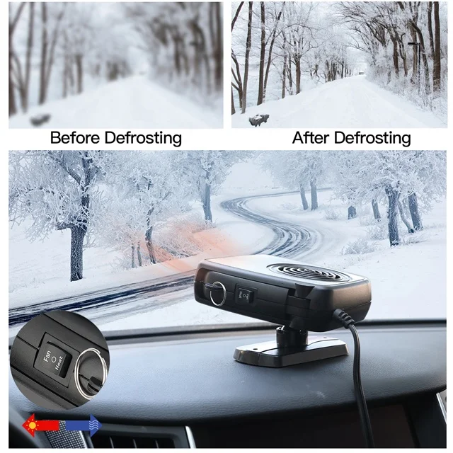 Car Glass Defrost Heater 12V Electric Car Fan Heater