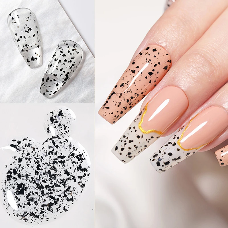 Soak Off 15ml Non-toxic Clear OEM ODM Spots Eggshell Top Coat UV Gel Nail Polish