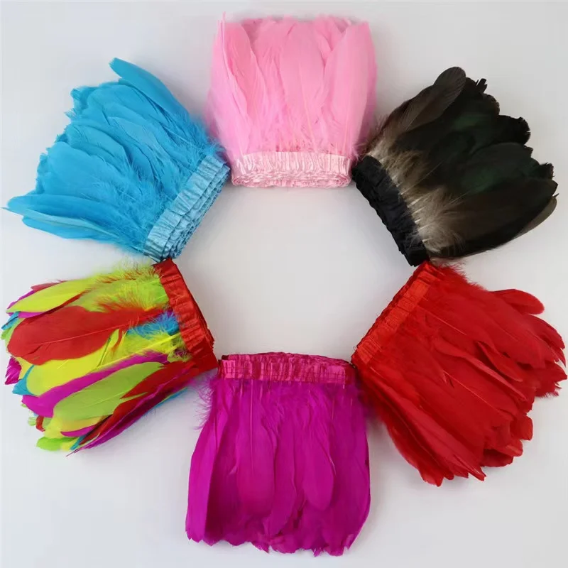 Goose Feathers Trims Fringe White Feathers for Crafts Wedding Feathers Decoration