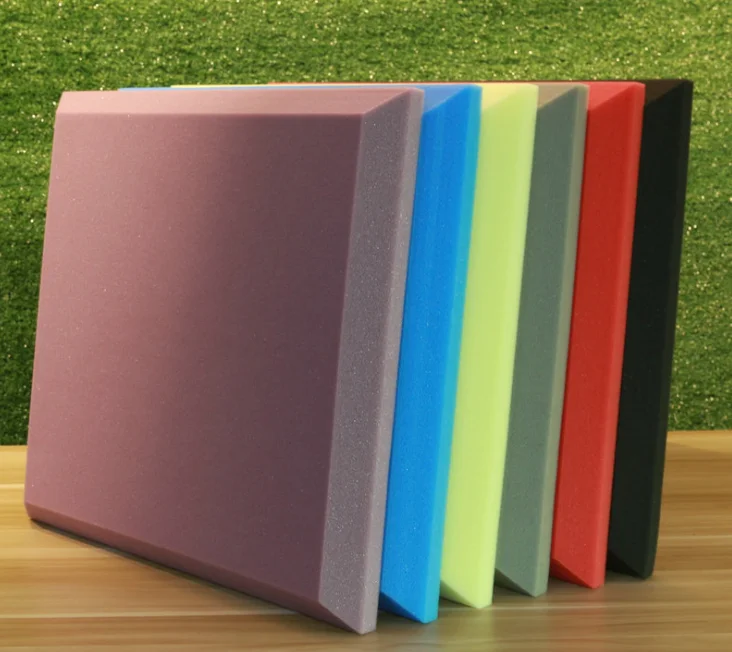 Flat sound  proof foam panel 50x50x5cm for music studio room acoustic panel multi color