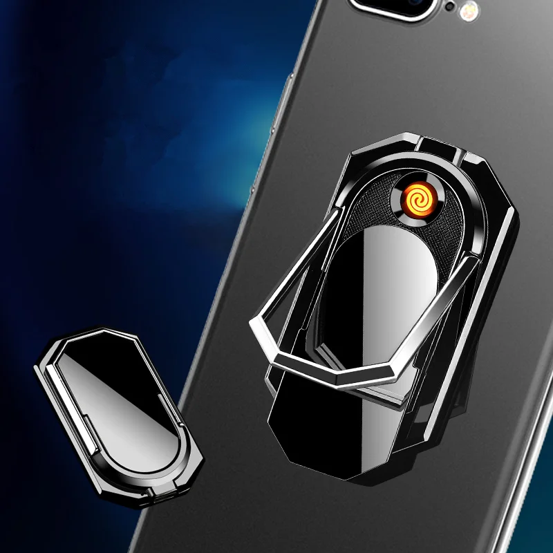 DEBANG USB Charging Lighter Phone Holder Rechargeable Electric Lighter Portable Metal Cigarette coil lighter