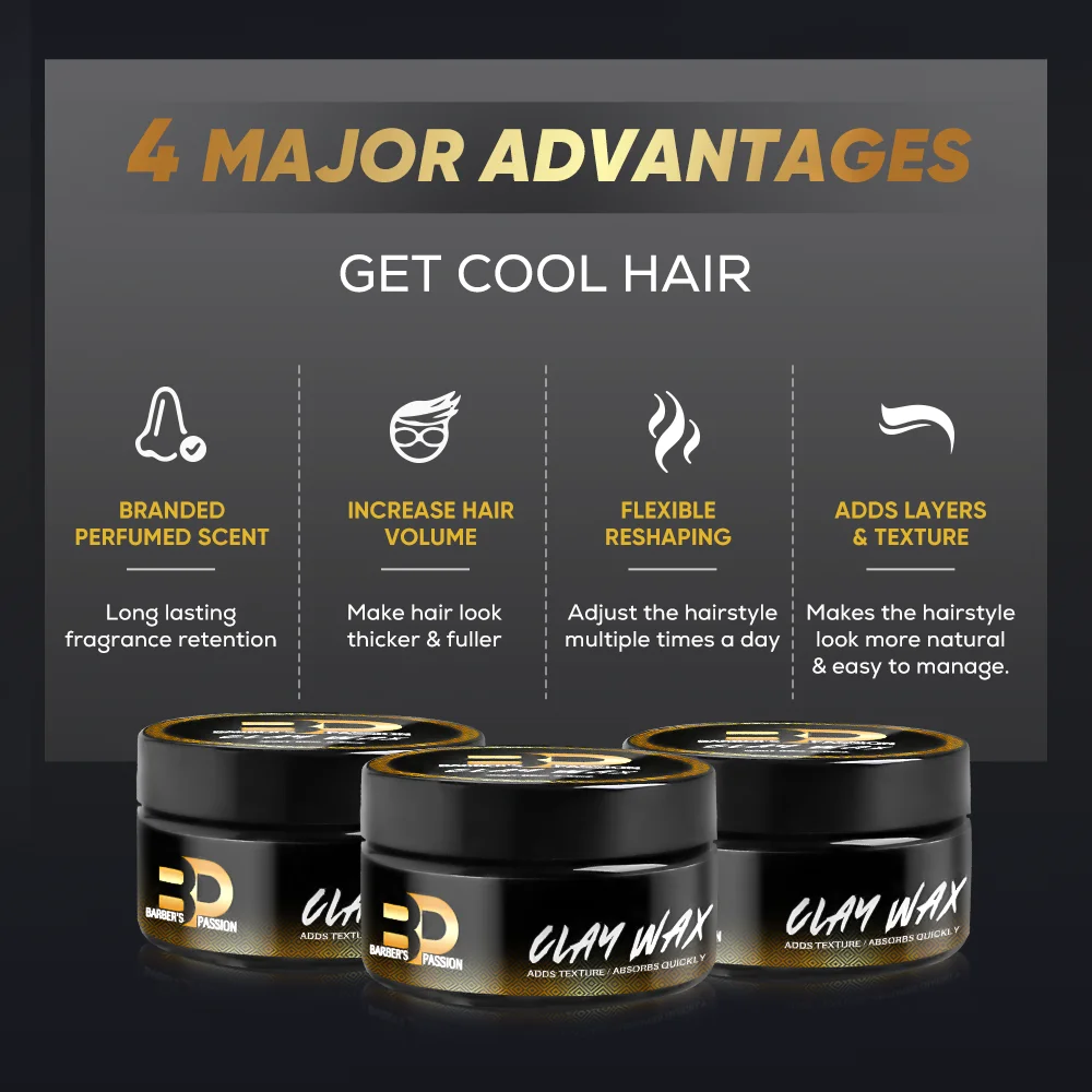 18 years factory private label professional mens organic matte hair styling clay wax easy to apply