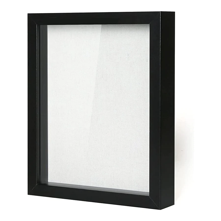 Custom Sizes 4 colors Black White Walnut Wood Art Picture Photo Frame Display Deep 3D Shadow Box Frame