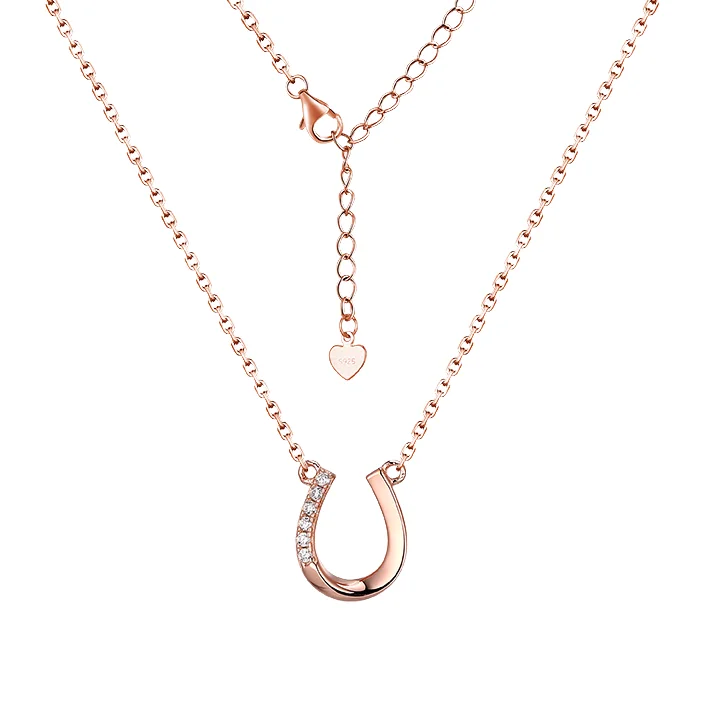 Grace Horse Shoe Horseshoe Silver 925 Chain Necklace