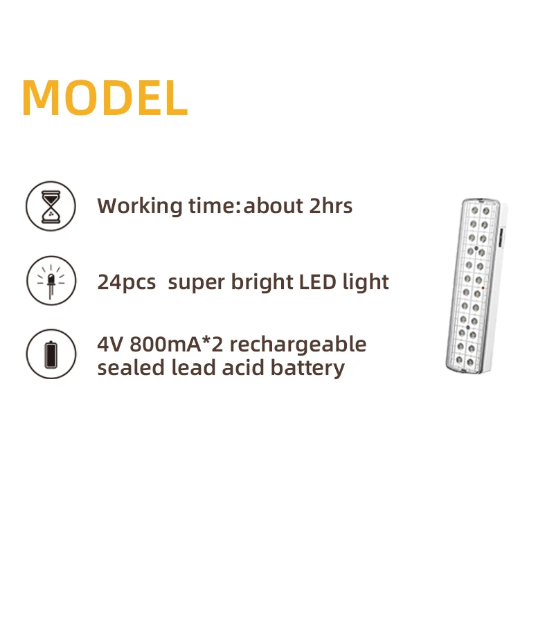 rechargeable wall-mounted emergency lantern with 24pcs super bright led and exit sign