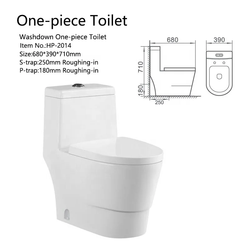 bathroom ceramic one piece toilet wc