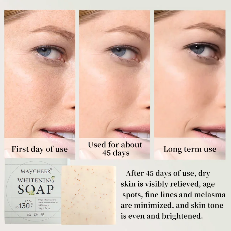 MAYCHEER Soft Skin Soap Moisturizing Deep Cleanser Beauty Skin Facial Whitening Soap Gardenia Whitening Soap
