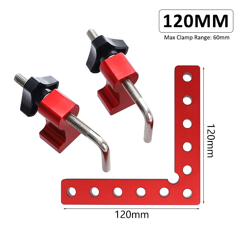 
90 Degree Positioning Squares Right Angle Clamps Aluminum Alloy Corner Clamp Clip Block for Carpentry Frame Box Cabinets Drawer 