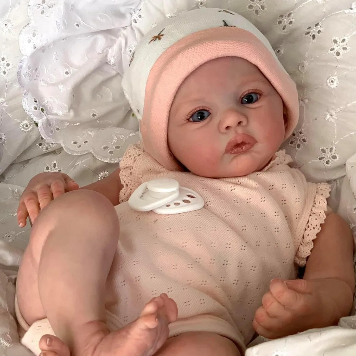 18 Inch Baby Meadow Gift Doll Realistic Handmade Hair 3d Painted Visible Veins Reborn Doll