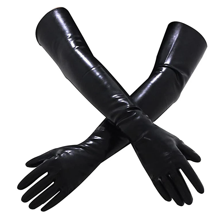 China Factory Wholesale Black Pink Powder Free Sexy Fetish Latex Gloves