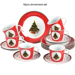 Набор керамических тарелок, набор посуды из костяного фарфора, 18 шт.